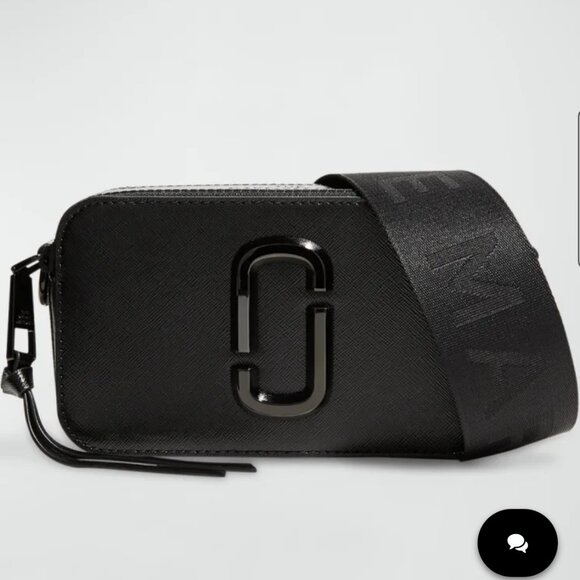 Marc Jacobs The Snapshot DTM Black Leather Crossbody Bag - Picture 1 of 16